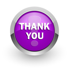 thank you pink glossy web icon