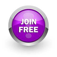 join free pink glossy web icon