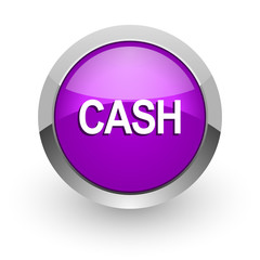 cash pink glossy web icon