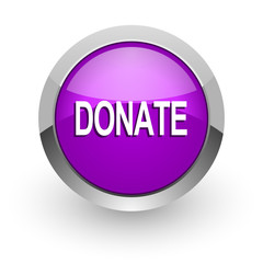 donate pink glossy web icon