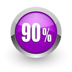 90 percent pink glossy web icon