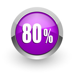 80 percent pink glossy web icon