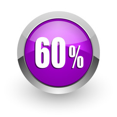 60 percent pink glossy web icon