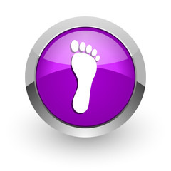 foot pink glossy web icon
