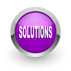 solutions pink glossy web icon