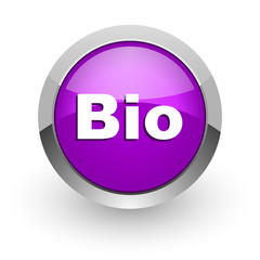 bio pink glossy web icon