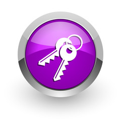 keys pink glossy web icon
