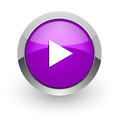 play pink glossy web icon
