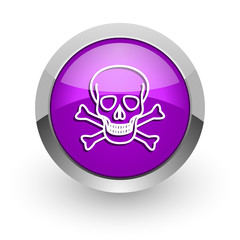 skull pink glossy web icon