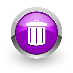 recycle pink glossy web icon