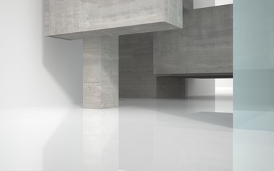 Abstract background of interior concrete and glass 
