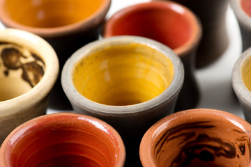 ceramic pots in glaze