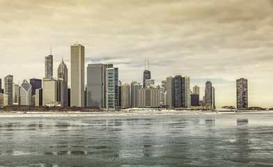 Obraz premium Downtown Chicago skyline view