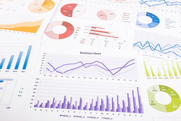 colorful graphs, data analysis, marketing research and annual re