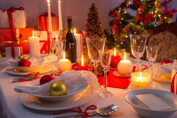 Traditionally set table for Christmas Eve