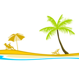 Strand Palme Liegestuhl