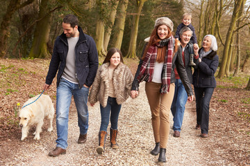 Multi Generation Family On Countryside Walk
