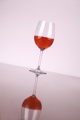 Glass of rose wine