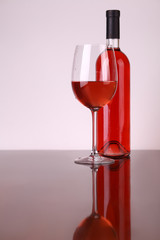 Glass of rose wine