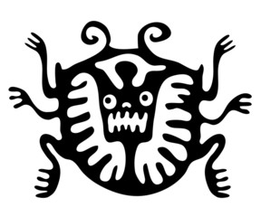 mite or beetle in native style, vector