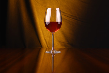 Glass of rose wine