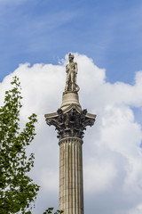 Fototapeta premium Admiral Nelson on top of Column, Trafalgar Square London England