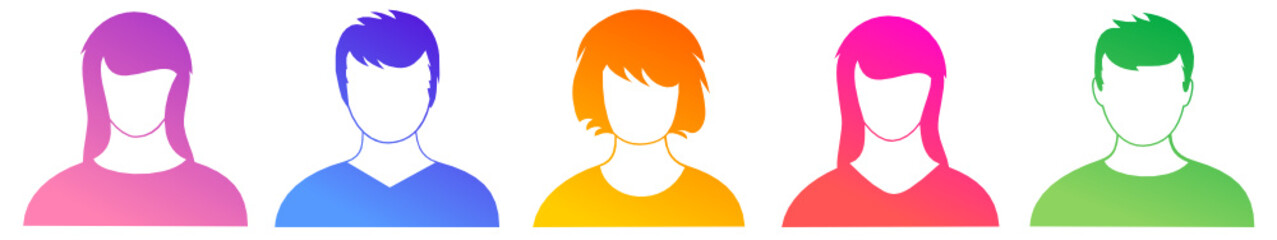 Menschen Köpfe Bunt