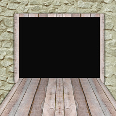 Blank wood billboard  for new advertisement