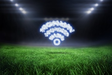 Composite image of cloud in shape of wifi sign - Powered by Adobe