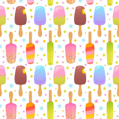 Colorful melting ice-cream seamless pattern © Yuzach