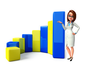 Young Doctor with business graph
