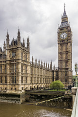 Clock tower "Big Ben" near House of Parliament, London, UK.