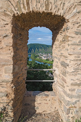 river view from the window of an old fortress