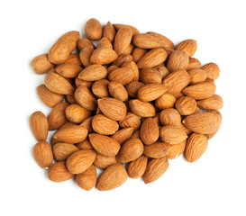 Heap of peeled almond nuts