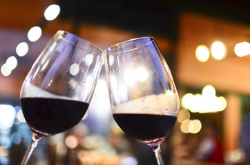 Two glasses of red wine