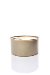 Tin can over white background 