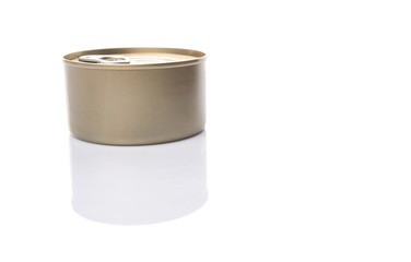 Tin can over white background 