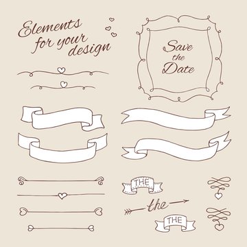 drawing elements for design. wedding