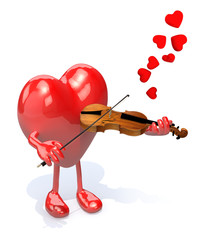 heart with arms and legs who plays the violin © fabioberti.it