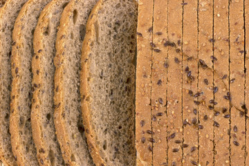 Dietary whole wheat bread in slices