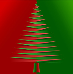 Vector christmas tree from pointy bended papers