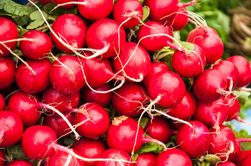 Fresh vegetables and herbs are sold at the Bazaar