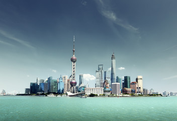 Obraz premium Shanghai skyline and sunny day