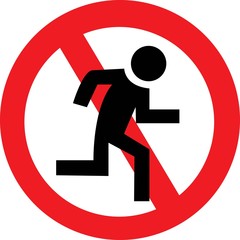 Векторный значок запрещающий бег