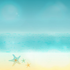 Fototapeta na wymiar Background for design on sea subjects with a beach