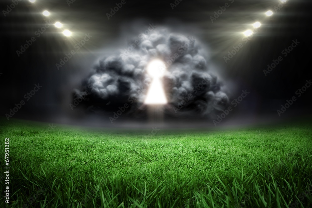 Poster Composite image of keyhole in grey cloud