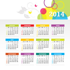 Colorful Bright Calendar