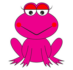 pink frog cartoon vector