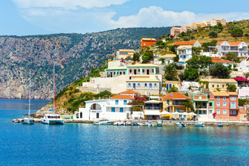 Fototapeta na wymiar Summer view of Assos village (Greece, Kefalonia).