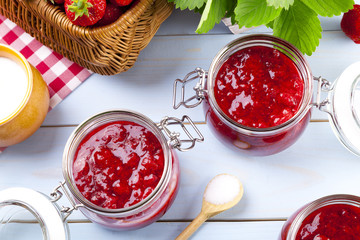 Home made strawberry jam.